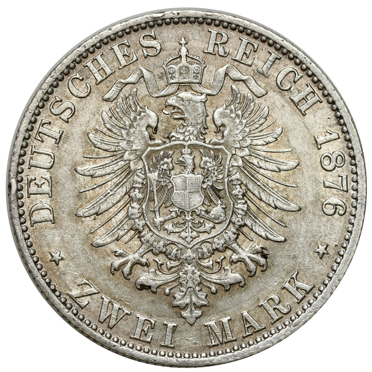 Niemcy, 2 marki 1876 J, Hamburg